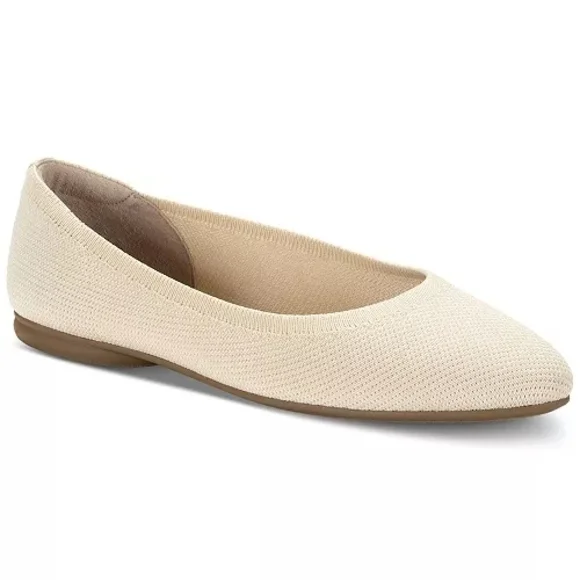Style & Co Women's Tallyy Flats Cream Breathable, Flexible Knit Flats Size 8 - Picture 3 of 10